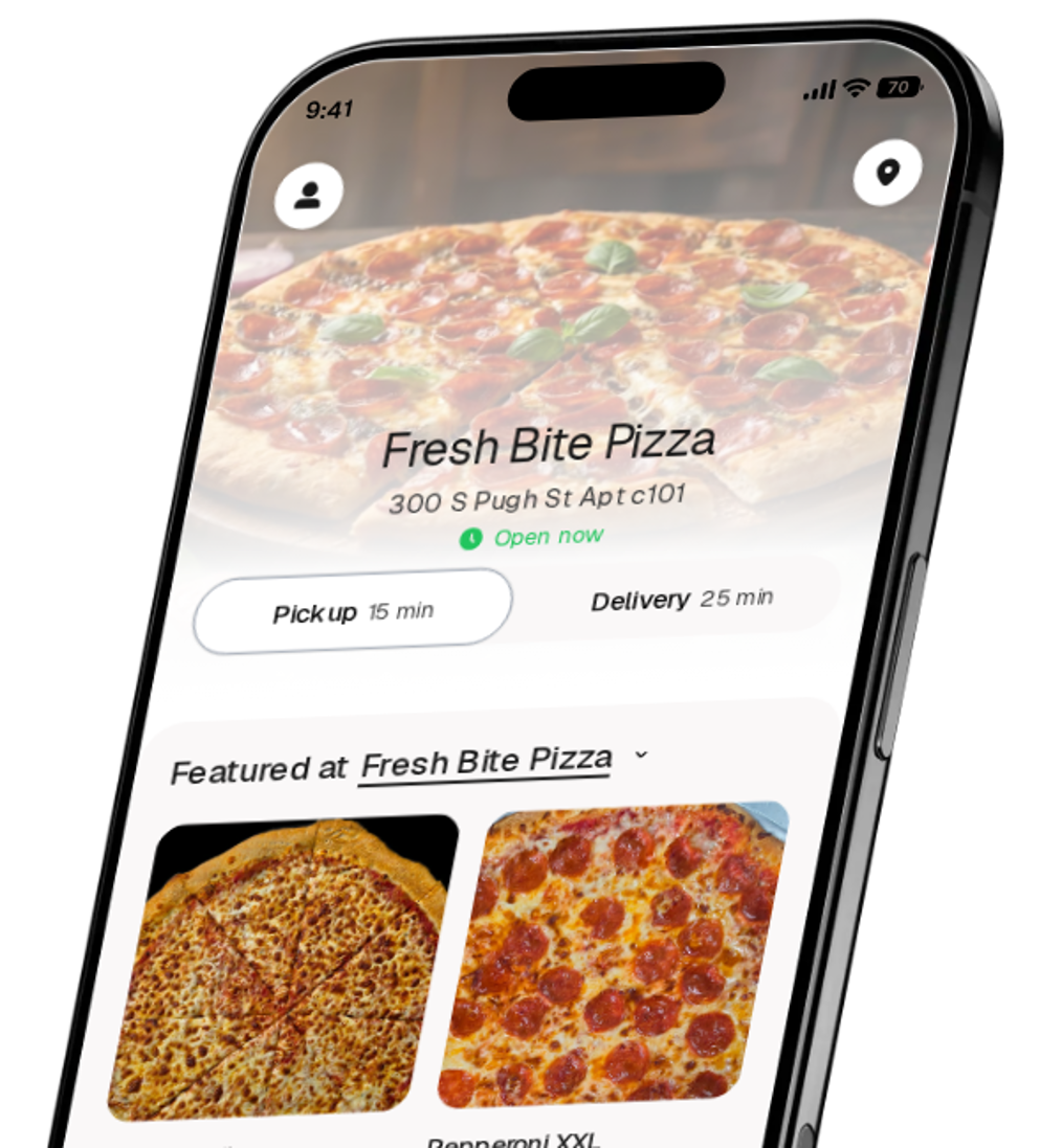 Fresh Bite Pizza app preview